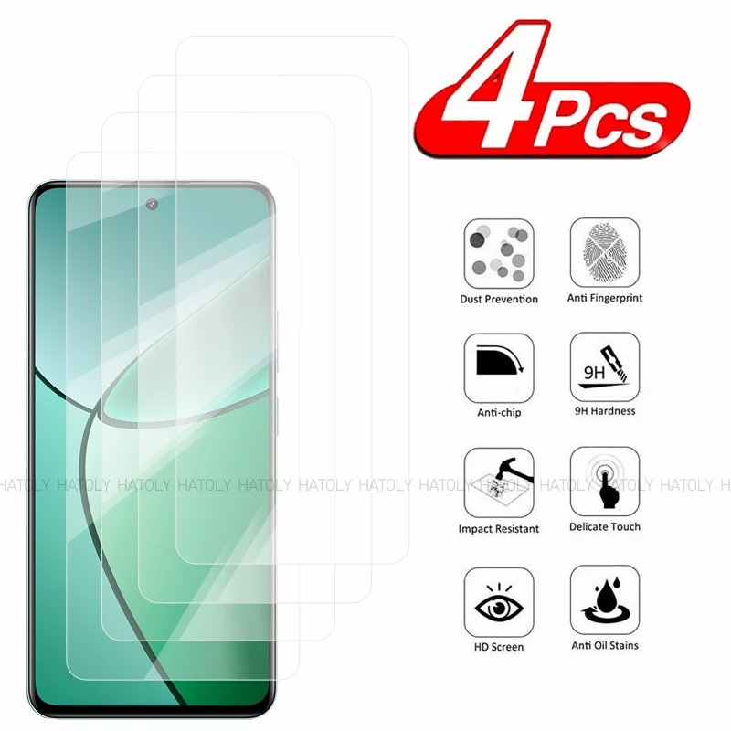 2/4 шт. защитная пленка для экрана Realme 12 Plus закаленное стекло полное клеевое