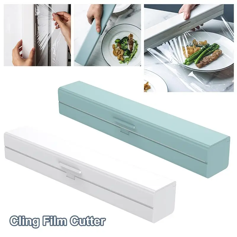 

Kitchen Cling Film Foil Cutter Dispenser High Quality Plastic Food Wrap Storage Cling-Film Roll Holder Cutting Tool