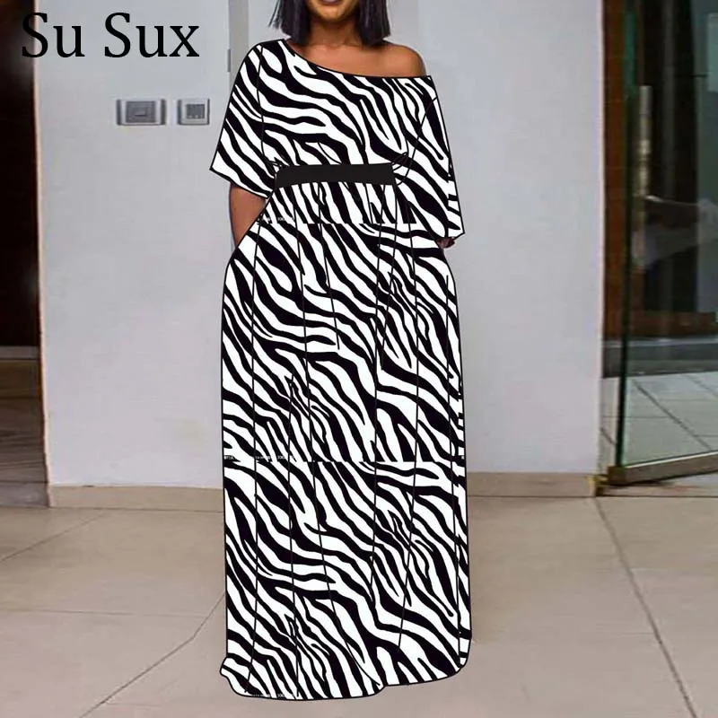 

Leopard Print Maxi Dress African Dresses For Women Dashiki Robe African Clothes Sexy Single Shoulder Long Dress Vestidos 2022