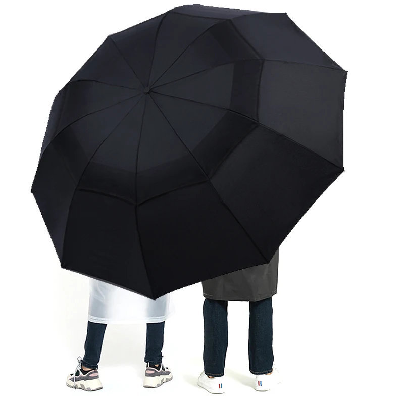 

Large Folding Women Umbrella Rain Men Double layer Big Travel Umbrella Waterproof Male Parasol for 3-4 people 125CM Diameter