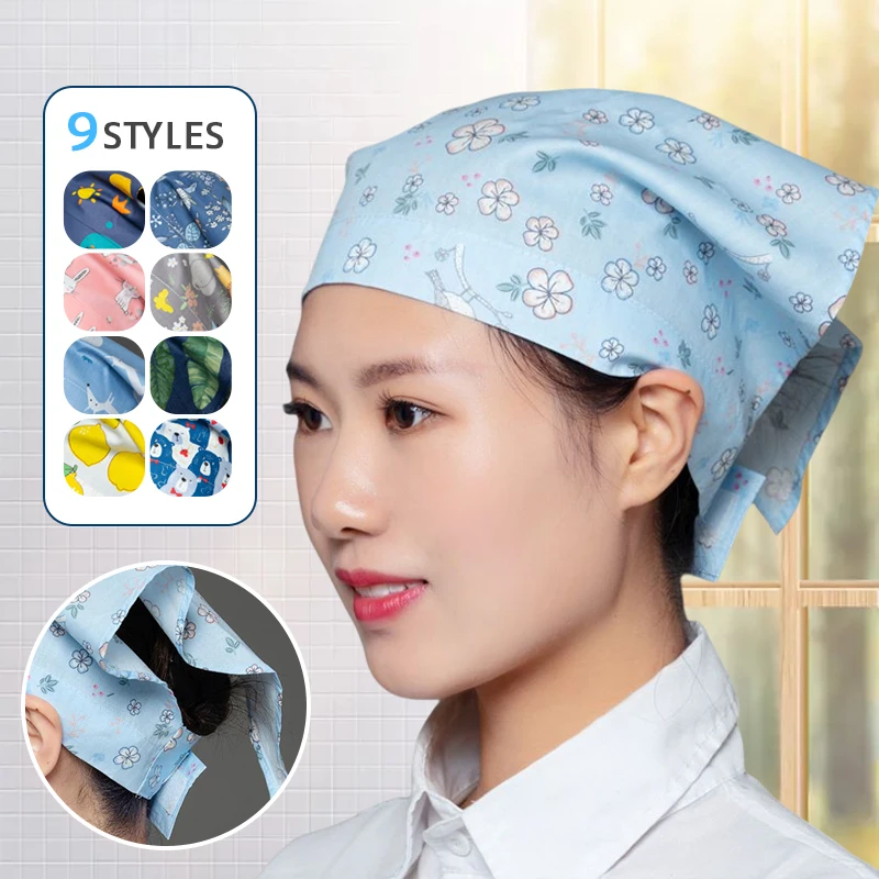 

Chef's Turban Restaurant Kitchen Hats for Women Catering Hot Pot Cook Work Hat Bakery Cafe Waitress Triangle Bandana