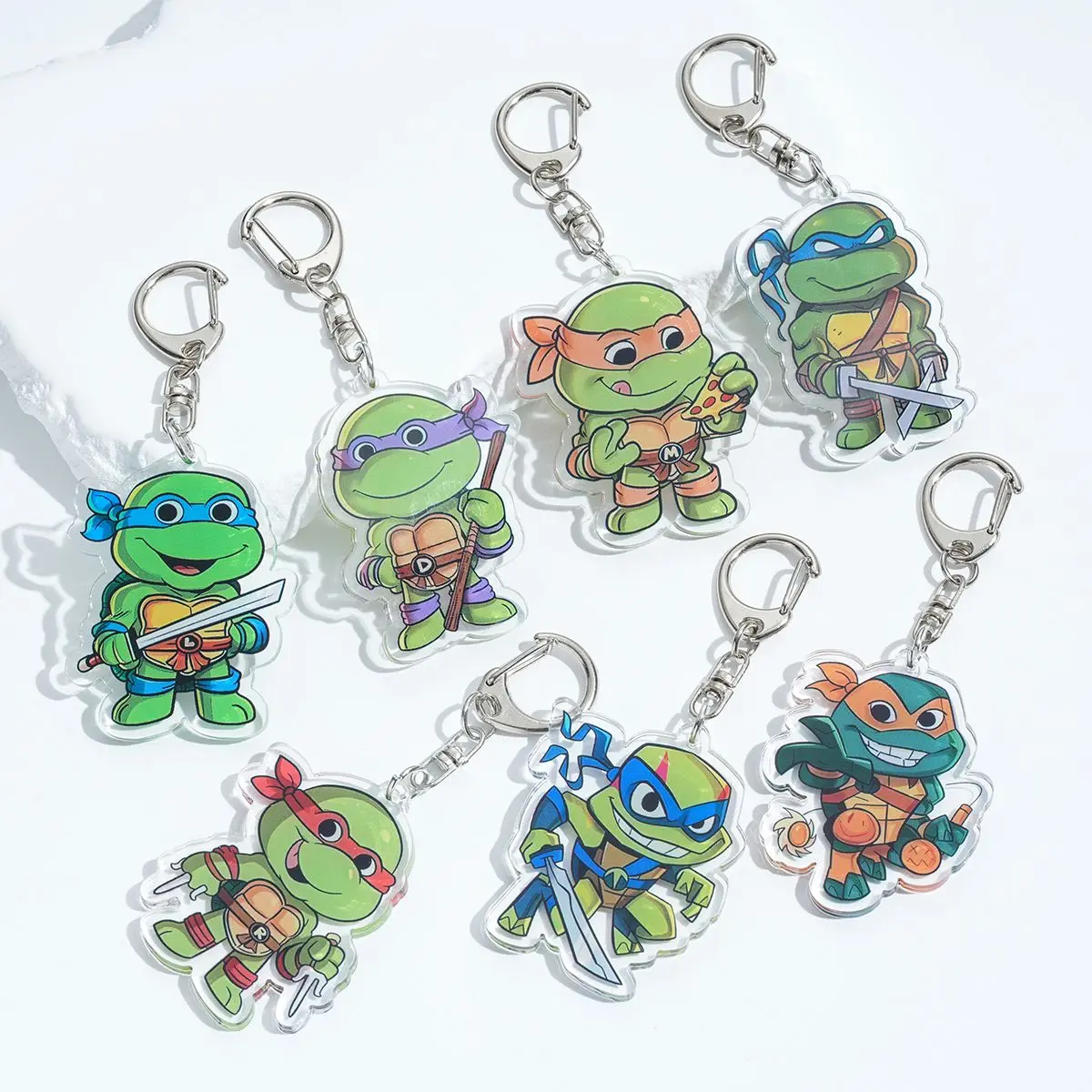 Акриловый брелок в стиле аниме-черепаха с держателем-карабином