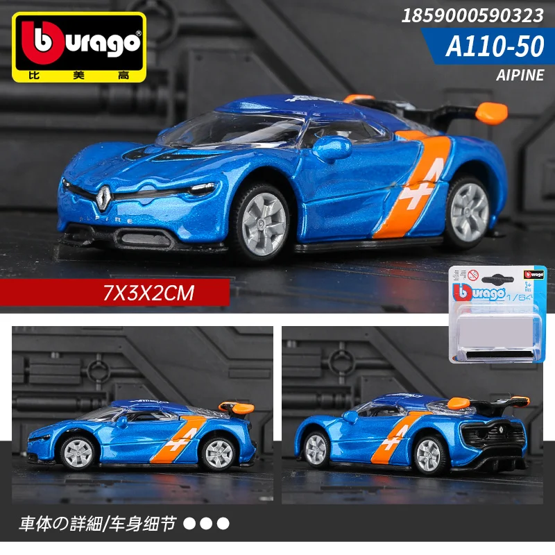 

Bburago 1:64 AIPINE A110-50 Alloy Model Mini Car Diecasts & Kids Toys Vehicles Toy Pocket Car Decoration Gifts For Children