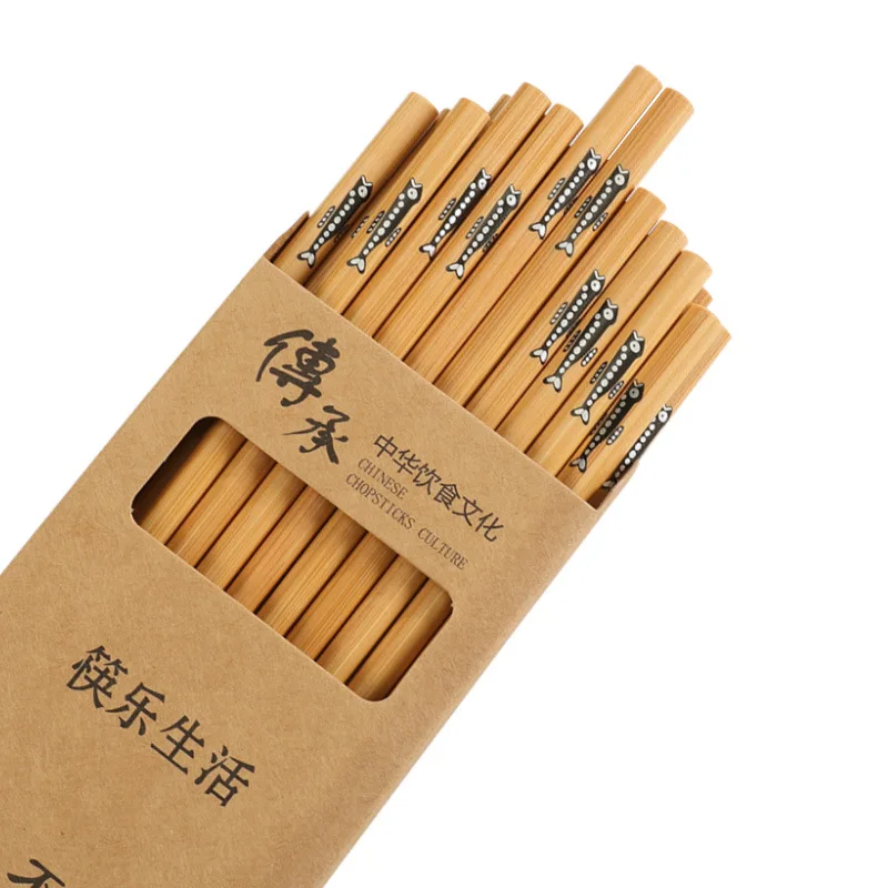 10 Pairs of Wooden Chopsticks Reusable Chinese Style Korean Nanmu Sushi Stick Natural Healthy Cooking Noodles All In A Gift Box images - 6
