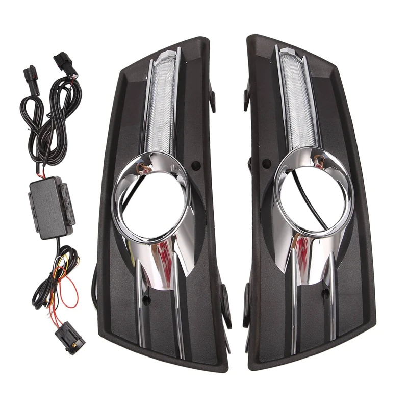 

Car Monochrome Front Fog Lamp Cover Modified Daytime Running Lights Turn Signal for Passat CC 2008-2013