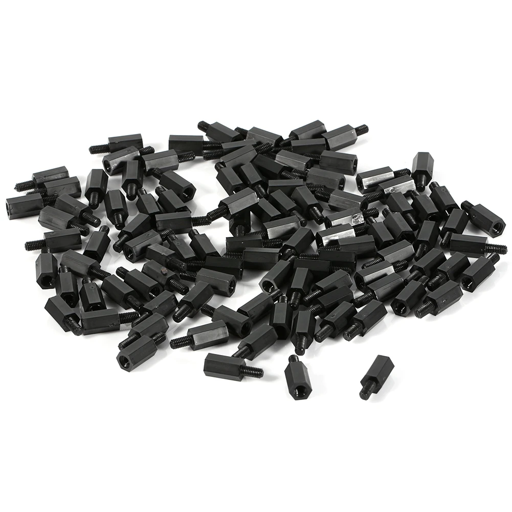 

100pcs M3 Plastic Nylon Hex Male-Female/Female Spacer Round Head Screw Nut 1 1