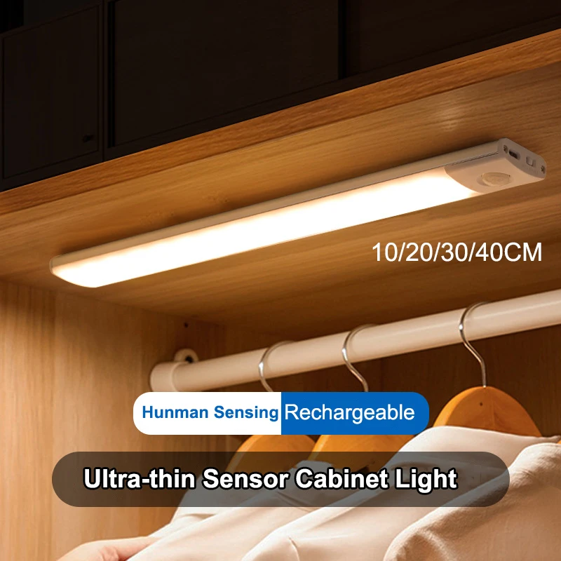

LED Motion Sensor Light Ultra thin Wireless Under Cabinet Light For Kitchen Bedroom Wardrobe Indoor Lighting 3color in One Lamp