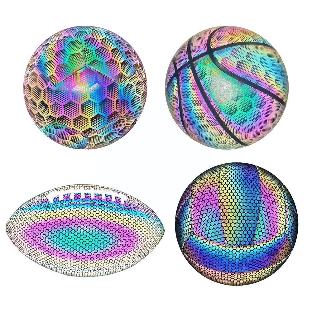 

Reflective Football Training Balls Boys Luminous Soccer Glow In The Dark Size 5 Football Toys With Inflator For Youth Kids J1p7