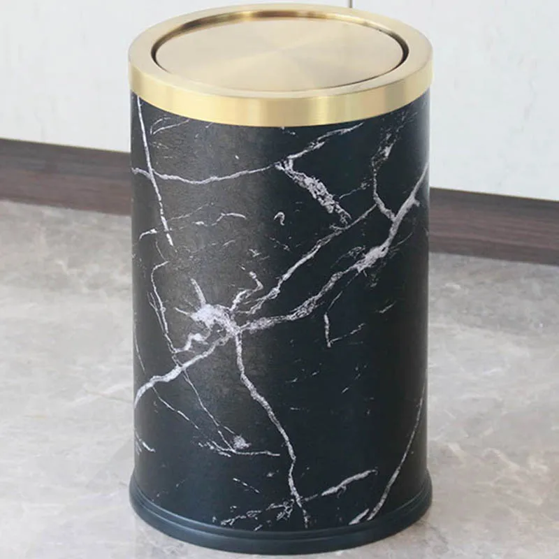 Zero Waste Products 2022 Trash Can Small Modern Marble Garbag Clean Garbage Bin Storage Touch Cubo De Basura Kitchen Trash Bin