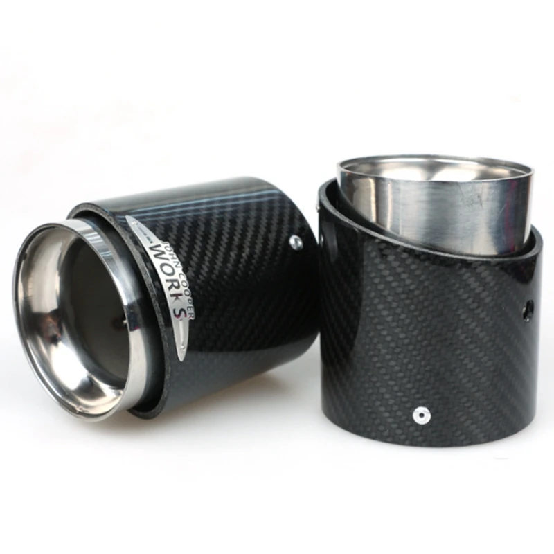 

Наконечник глушителя выхлопной трубы, наконечник гоночного автомобиля из нержавеющей стали и углеродного волокна для мини-Купера