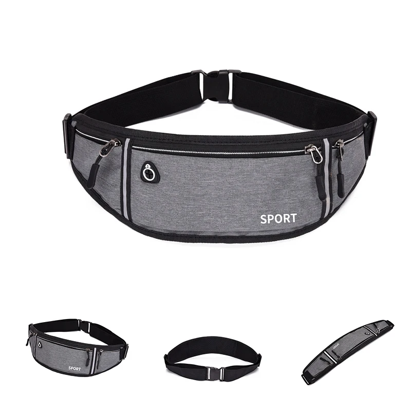Hot Sale Sport Hip Fanny Packs Outdoor Gym Belt Portable Bag Waist Waterproof Unisex Running Belly Bag With Reflective Tape