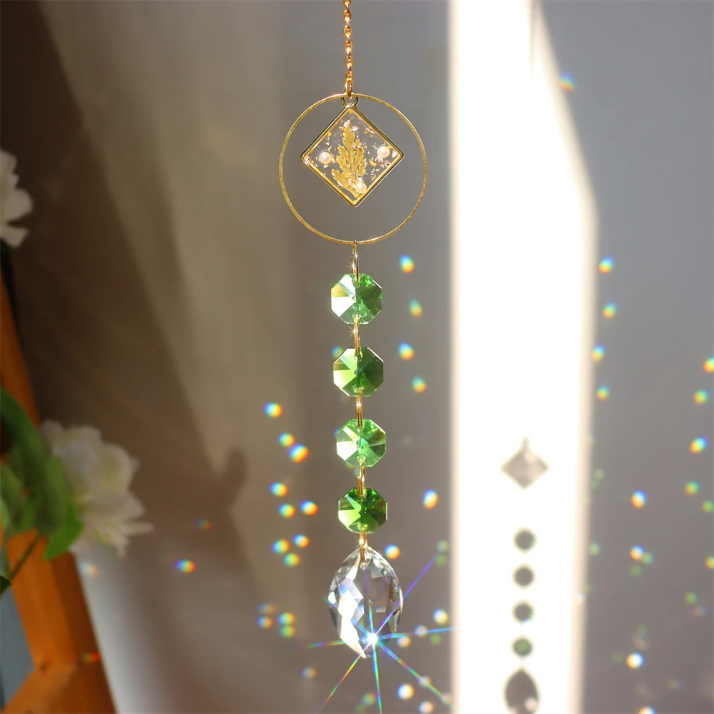 

Crystal Sun Catcher Wind Chimes Metal Hanging Prisms Light Catcher Rainbow Maker Ornament Window Curtain Pendant Home Decoration