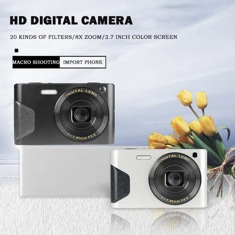 

Portable Digital Camera 3000W Pixel 8x Digital Zoom Displacement Anti-shake Macro Handheld Camera 2.7 Inch HD Color Screen New