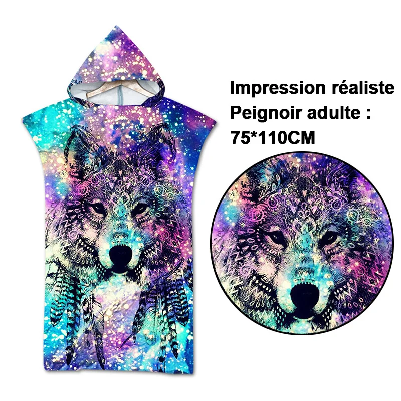 Полотенце-пончо женское пляжное полотенце-пончо для серфинга накидка с