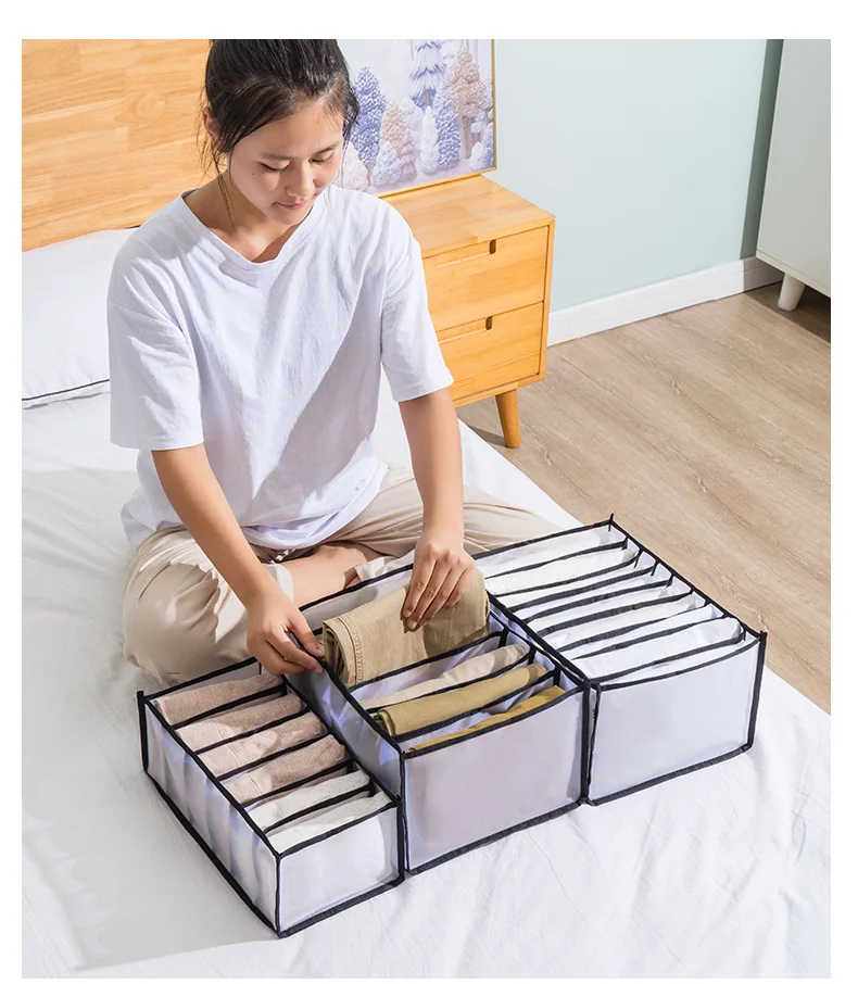 

Jeans&Trousers Storage Bag Drawer Type Separation Household Fabric Storage Box Clothes Organizer Closet Organizer