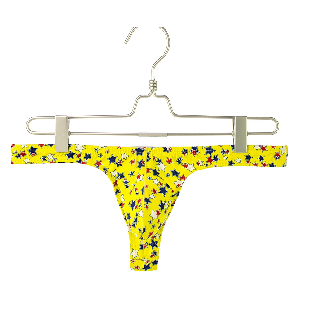 

Bikini Underwear Men Milk Silk Low Waist Star Sexy Bulge Pouch G-String Male Slip Hombre Thong Briefs Panties Underpants