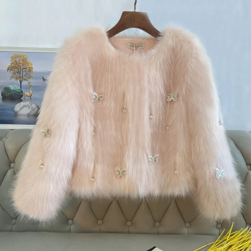 Faux Raccoon Fur Coat Women Winter Jacket Elegant Warm Luxury Clothes Cover Oversize 2022 New Fashion Full Y2k Especially Woman