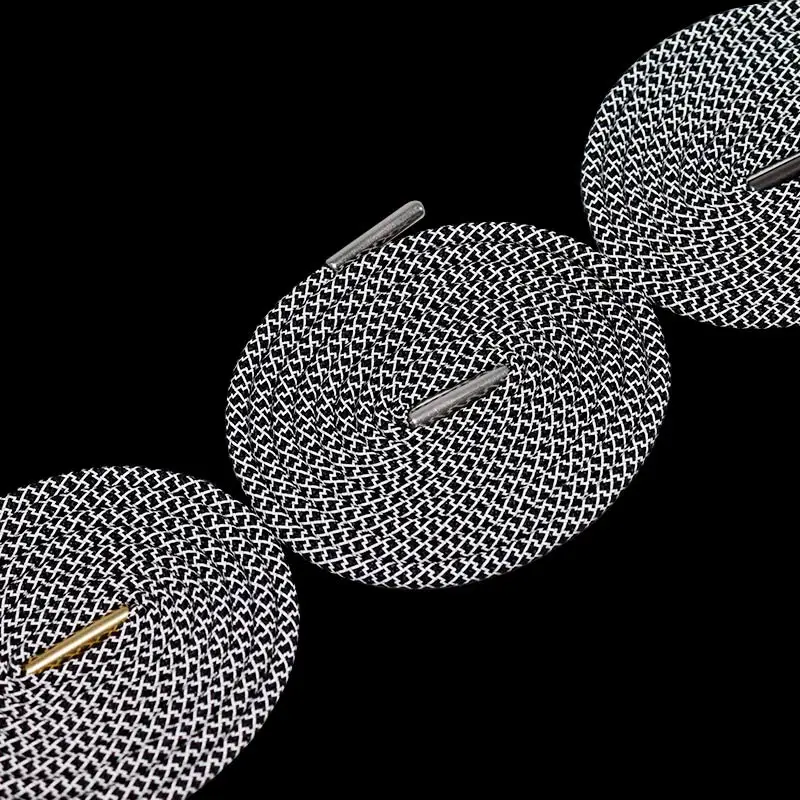 Weiou Lace Shoe Accessory 3.5MM 3M-Reflect Round Shoecord Metal Aglets Gold Silver Gunblack String Safety Tape 30Pairs Wholesale