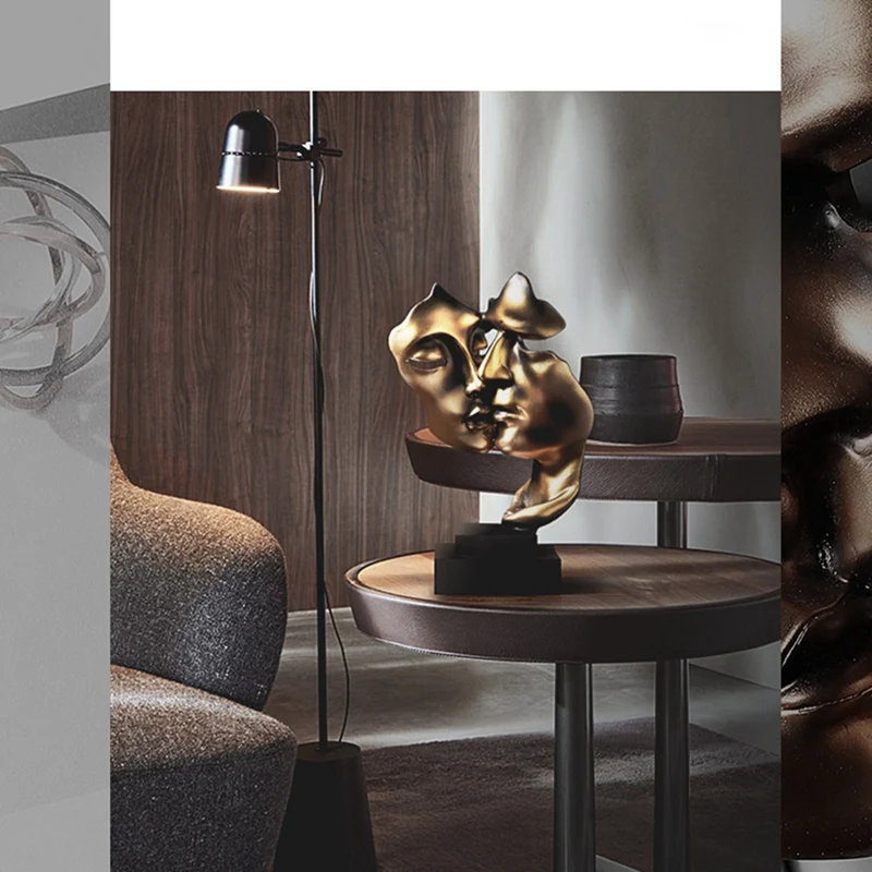 Скульптура для дома искусственная золотая статуя современные фигурки из смолы