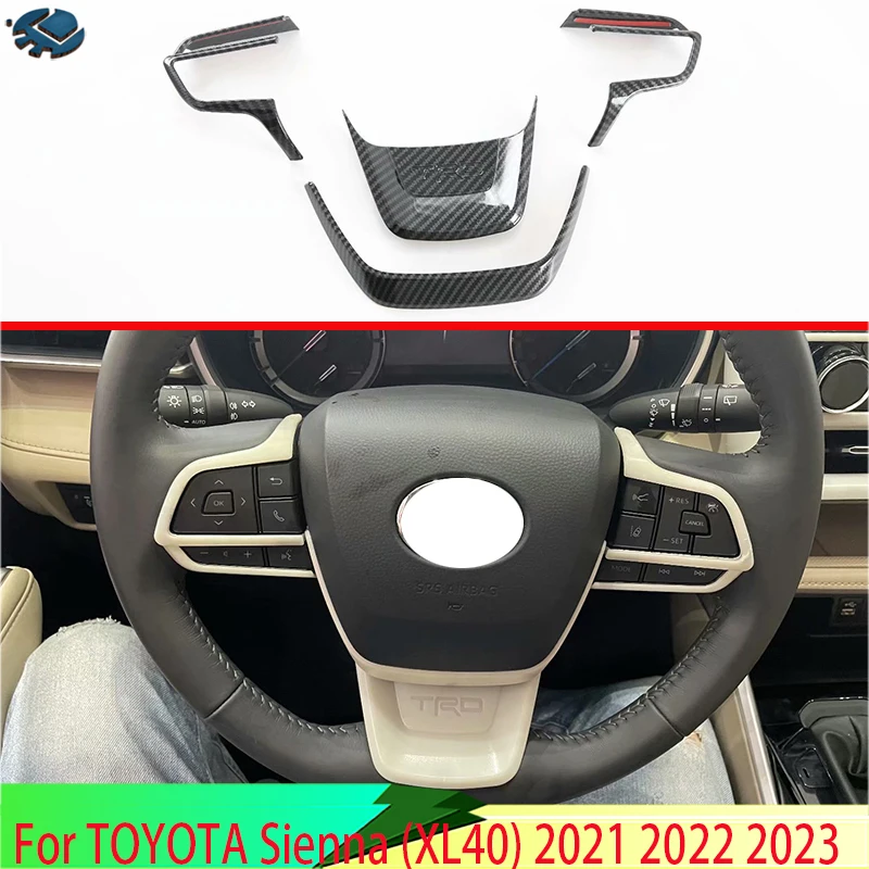 

Аксессуары для автомобилей TOYOTA Sienna (XL40) 2021 2022 2023, панель рулевого колеса из АБС-пластика, ободок, отделка, вставка, значки, украшение для формования