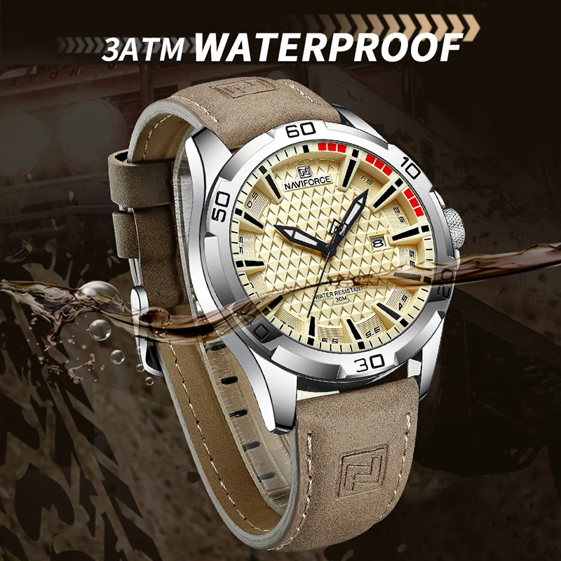 najwyższej marki NAVIFORCE популярные мужские часы деловые роскошные кварцевые наручные с