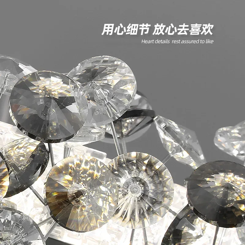 Роскошные хрустальные подвесные светильники с кольцом подсолнуха скандинавские