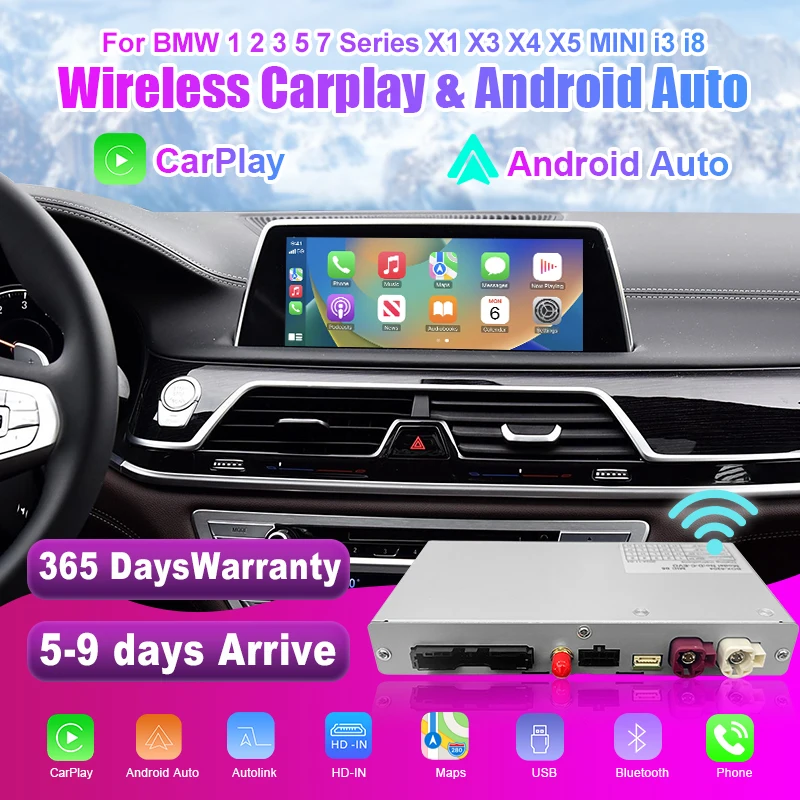 Обновление OEM-экрана Wireless CarPlay для BMW EVO 1 2 3 4 5 7 серии X1 X3 X4 X5 X6 MINI F56 F15 F16 F25 F26 F48 F10 F22 F20