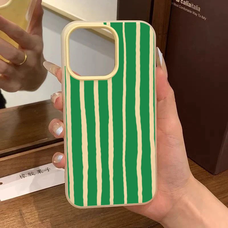 Фото Простой зеленый полосатый чехол для телефона 2-в-1 для Xiaomi Poco 17 Pro Max 11T 12T 13T 14T 15T Pro 14 15 Ultra 13 14 15 5G, силиконовый чехол №4