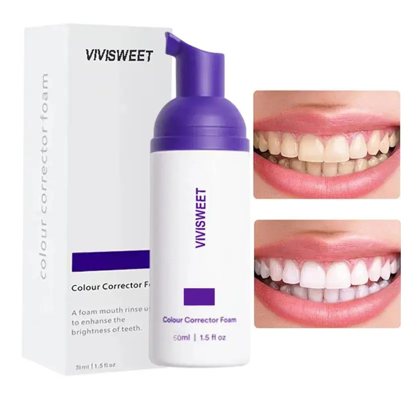 Фиолетовая зубная паста для чистки зубов, пена для мусса, средство для ухода за полостью рта, корректор цвета зубов для чувствительных зубов