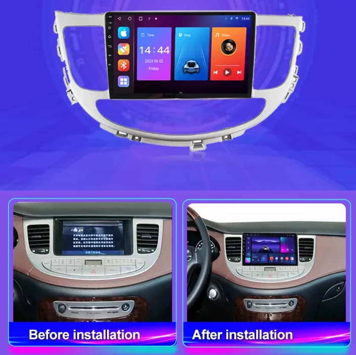 Для Hyundai Rohens Genesis 2008-2013 Android 13.0 Мультимедийный плеер Автомобильный радиоприемник