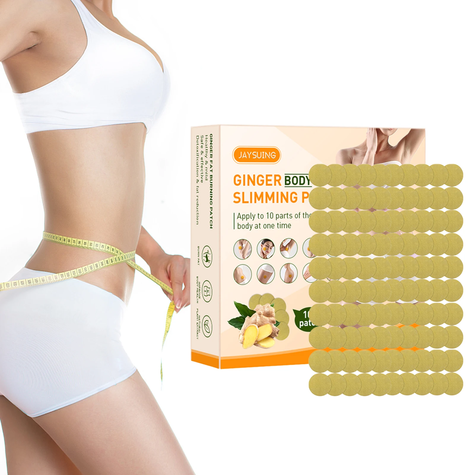 

Ginger Patch 100pcs Slim Navel Stickers Chinese Ginger Plaster Joint Pains Shoulder Back Knee Pains Reliever Patch Set Body