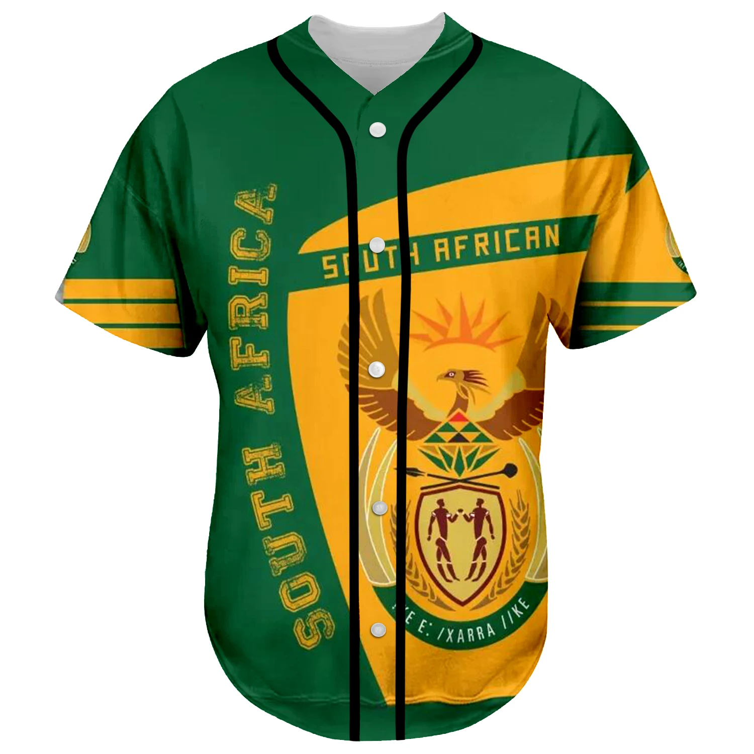 Black History County South Africa Springbok Rugby Tribe Tattoo 3DPrint Summer Harajuku Baseball Jersey Shirts Short Sleeves X4