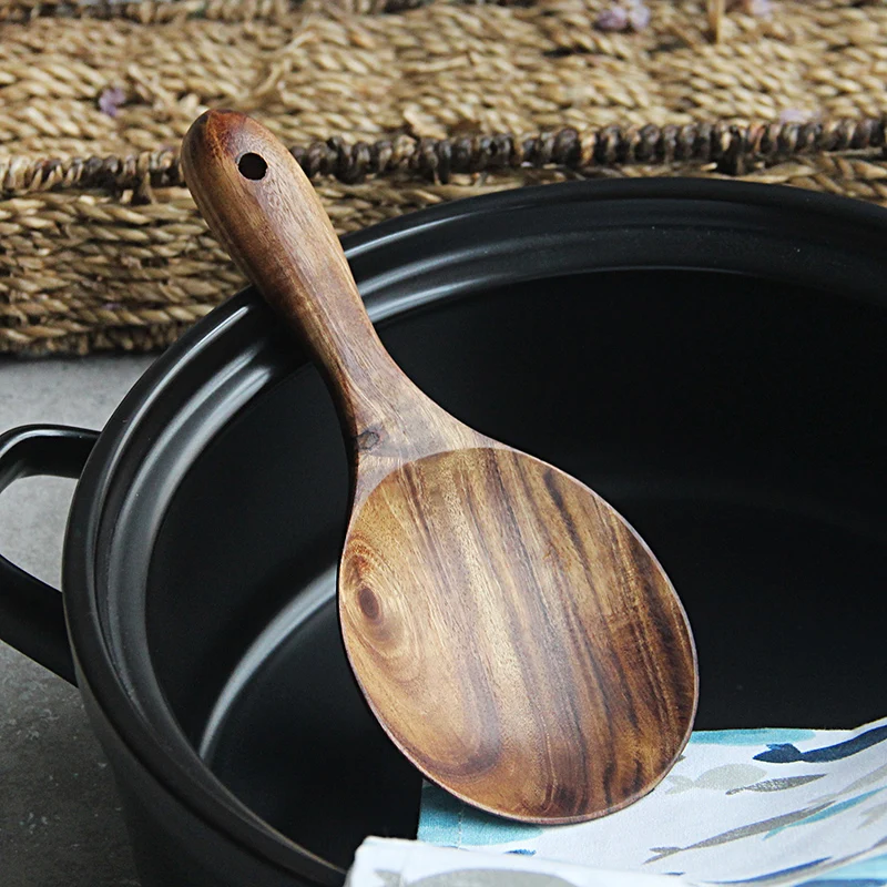 

Teak Wood Rice Spoon Rice Paddle Scoop Wooden Kitchen Spoon Ladle Tablespoon Big Serving Spoon Wooden Kitchen Utensils Tableware