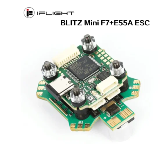 

IFlight BLITZ Mini F7 Flight Controller Stack OSD（AT7456E）W/ BLITZ E55A 4-IN-1 ESC DShot150/300/600 2-6S for FPV Racing Drone