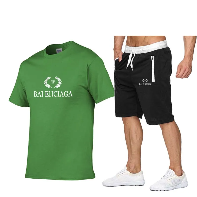 

Brand Letter Funny Men T shirt+Beach Shorts Sets 2022 Summer Sportswear Jogging Pants T-shirt streetwear Harajuku Tops Tshirts