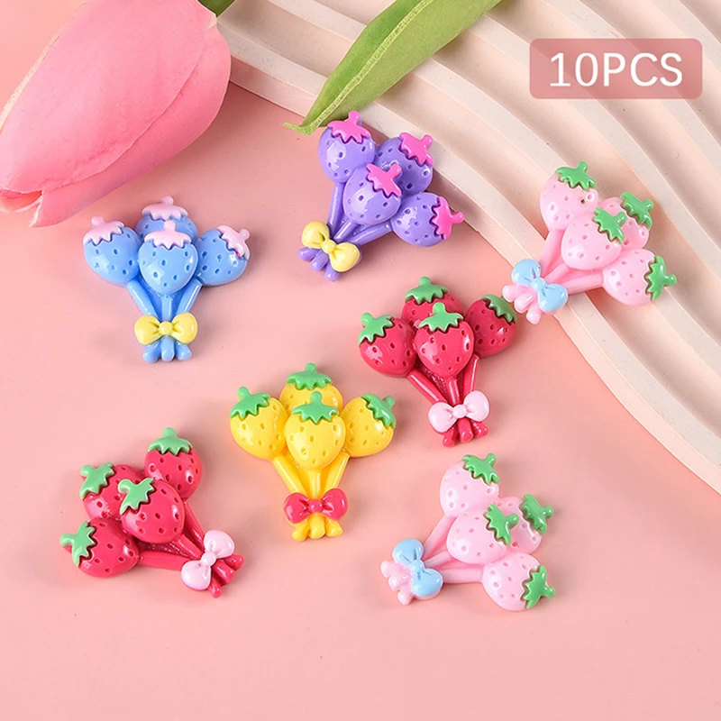 Strawberry Balloon Flat Back Resin Cabochon Scrapbook Diy Phone Case Hair Accessories Decoration Material