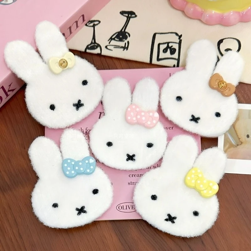 Фото Заколка-липучка Miffy Bow Bangs: яркая, мультяшная, креативная, изысканная, для девочек, милая, нежная, без следов, для укладки непослушных волос №2