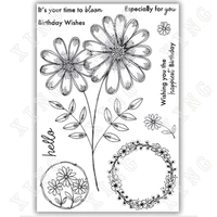 2022 new arrival daisy blooms clear silicone stamps diy scrapbook diary decoration embossed paper card album craft template