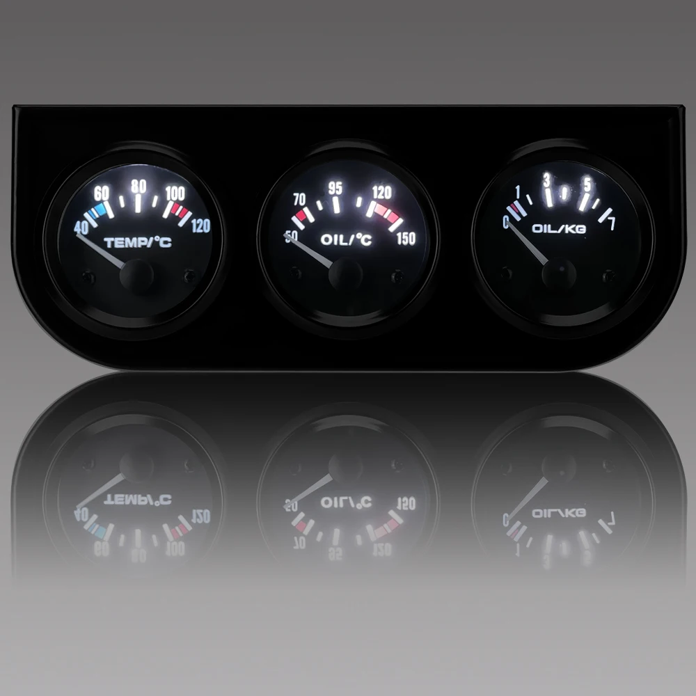 Универсальный автомобильный манометр измеритель давления масла и температуры 12