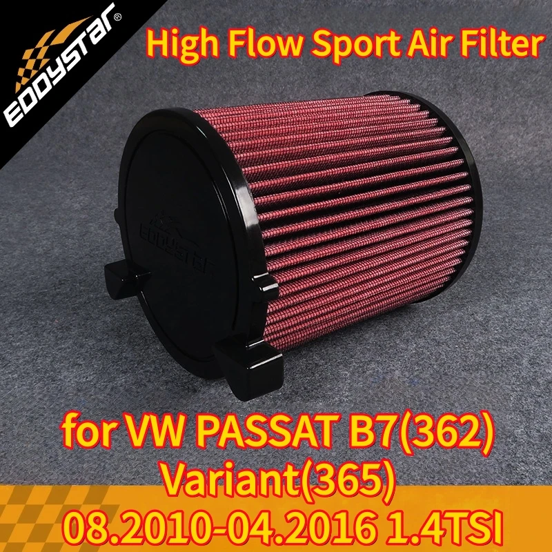 Фото Спортивный воздушный фильтр с высоким расходом для VW PASSAT B7 (362) Variant (365) 08.2010-04.2016 Моющиеся гоночные впускные фильтры 1,4TSI №1