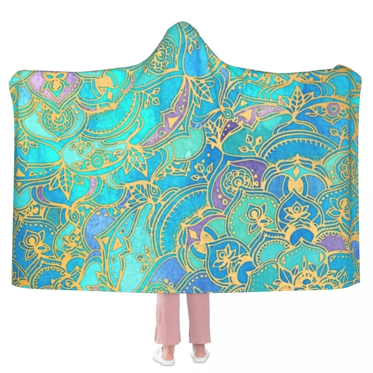 

Золотое одеяло с металлическим принтом, сапфировые нефритовые мандалы, эстетическое одеяло с капюшоном, мягкое Дешевое покрывало для крова...