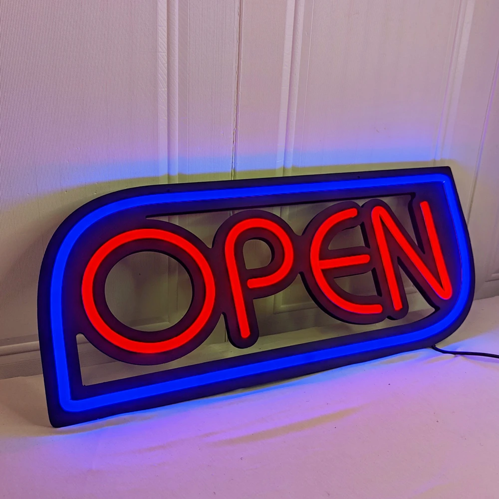 OPEN Neon Sign 20x9 Inches Ultra Bright Multiple Light Modes,Remote Control Led Light for Shop Front Windows Opening AD Sign