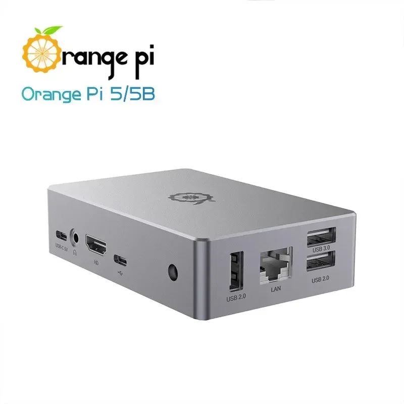 Оранжевая Pi 5 5B оболочка из алюминиевого сплава с дополнительной антенной цвет