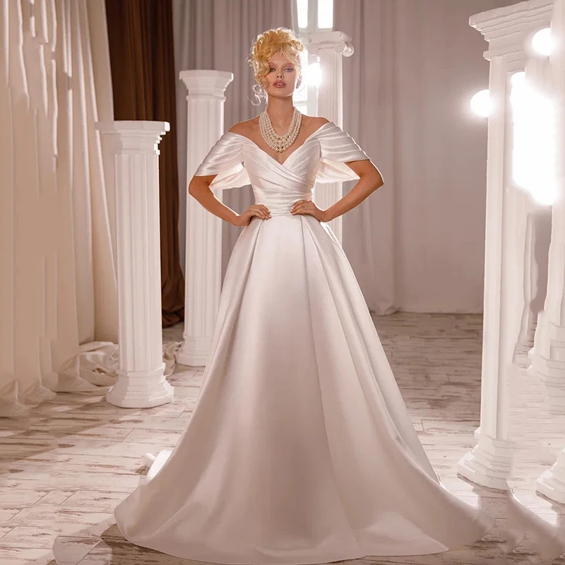 Женское свадебное платье It's yiiya белое А-силуэта с Боковым Разрезом на лето 2025