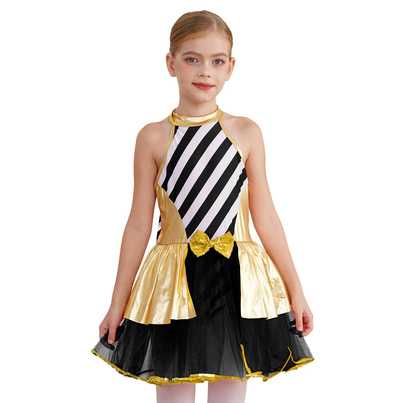 Детский рождественский костюм для выступлений девочек платье без рукавов с