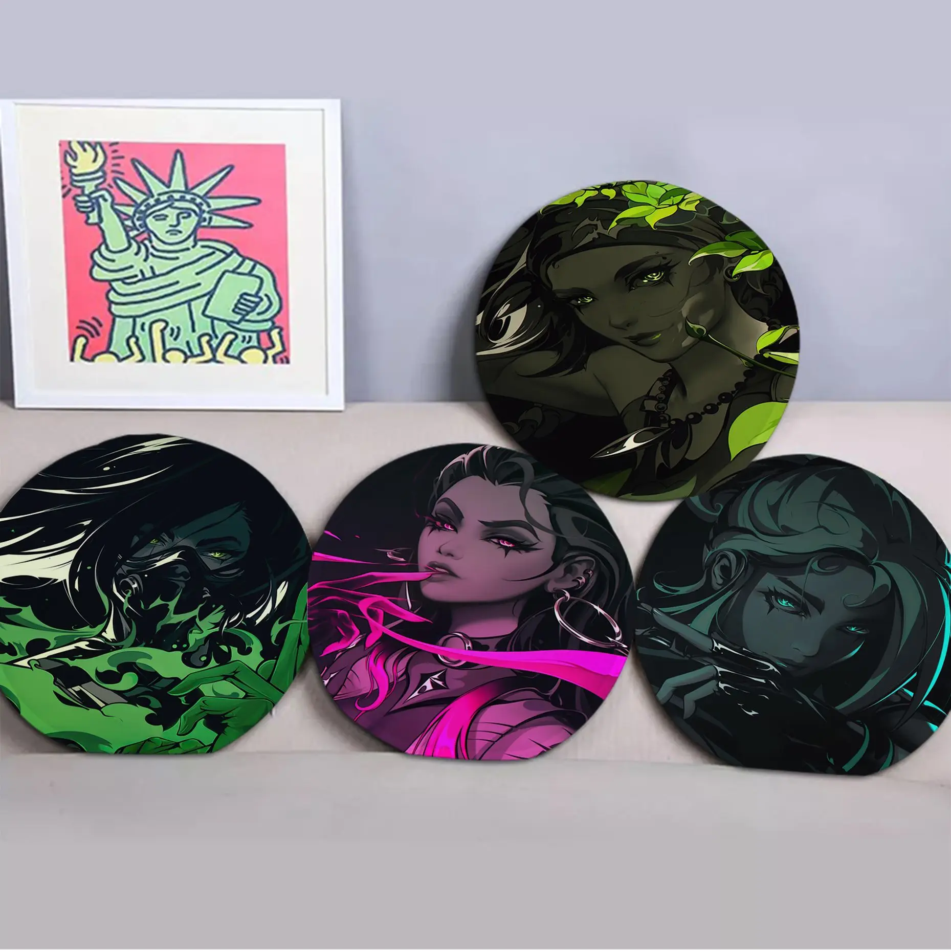 Valorant Game Character Art Round Sofa Mat Dining Room Table