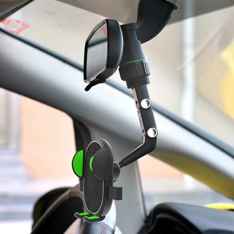 

Multifunctional 360° Rearview Mirror Phone Holder for 50-100mm Wide Phones with 360° Adajustable Ball Joint Phone Mount
