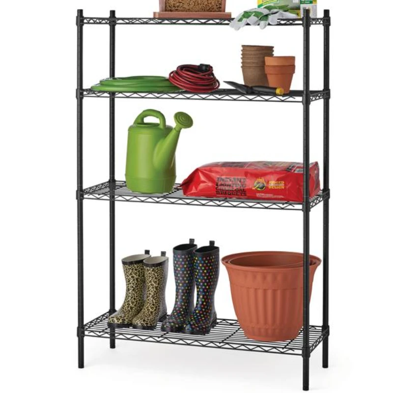 4-Tier Storage Shelf Wire Shelving Unit Storage Shelves for Utility Rack Organization Multipurpose Capacity 1400 Lbs Shelf