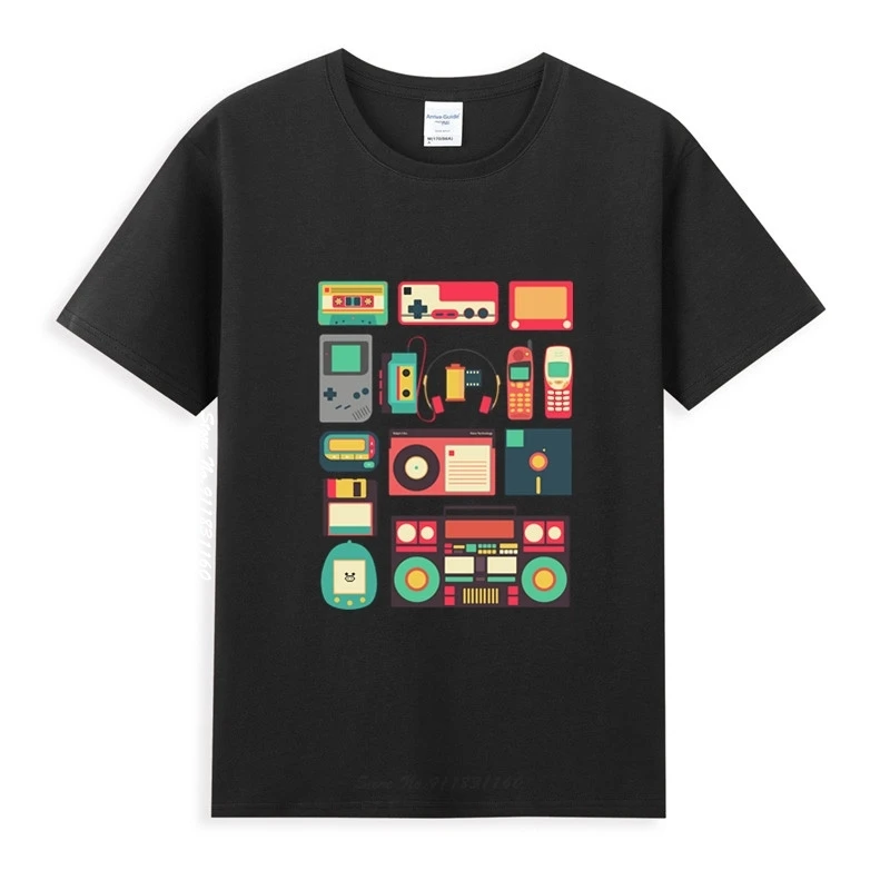 

Retro Technology T-Shirt Homme Summer Tops Short Sleeve Tee Shirt Pure Cotton Vogue Style Unisex