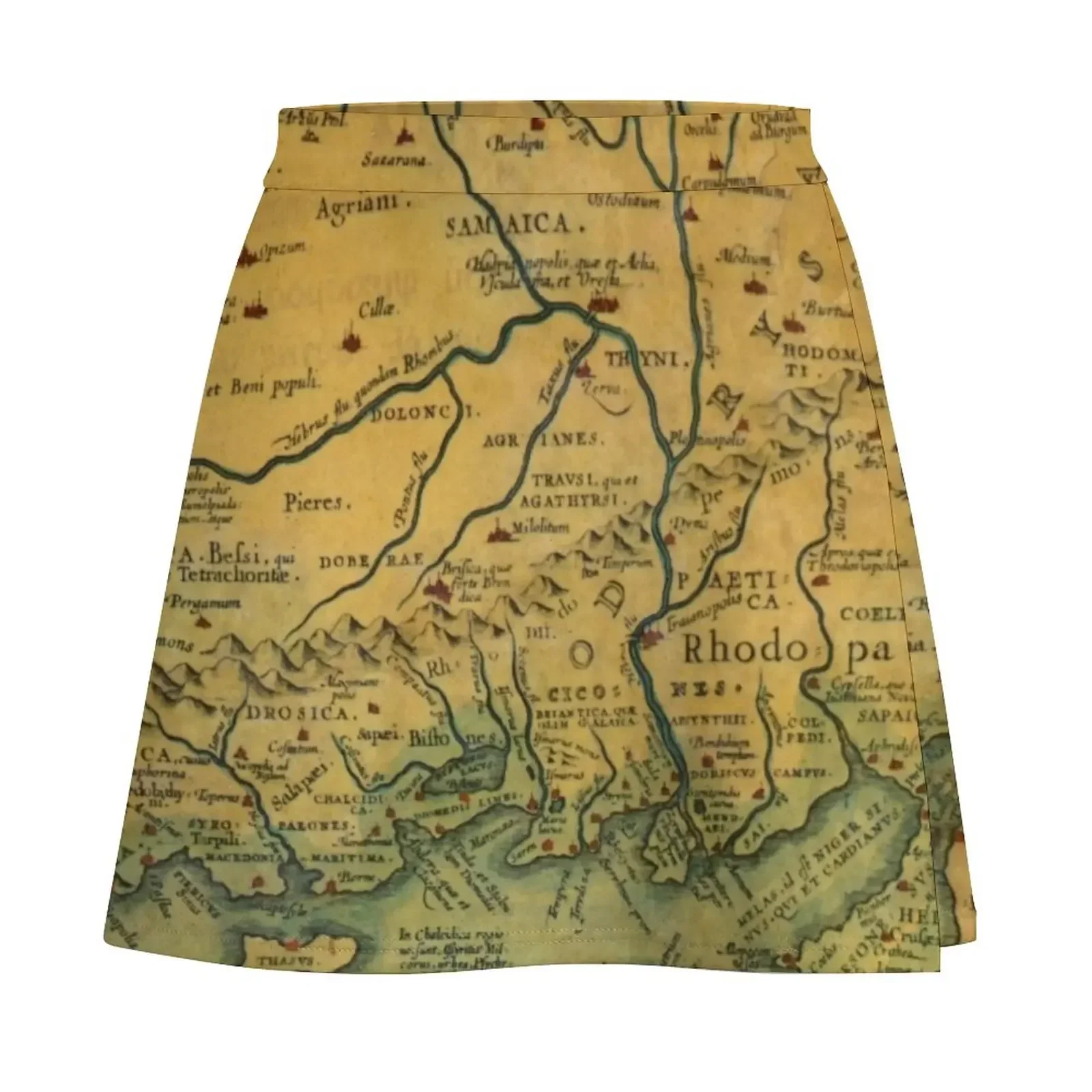 Винтажная антикварная карта Трейса Турция Европа мини-юбка летние юбки